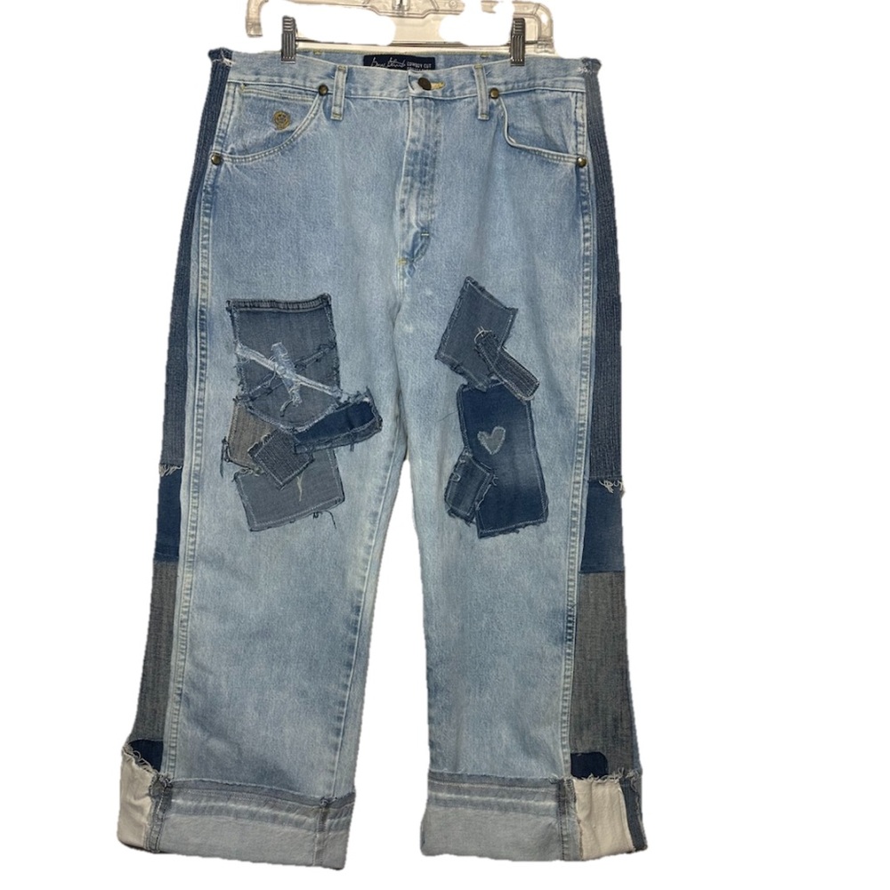 Upcycled Women's Wide Leg Patchwork Cottagecore J… - image 1